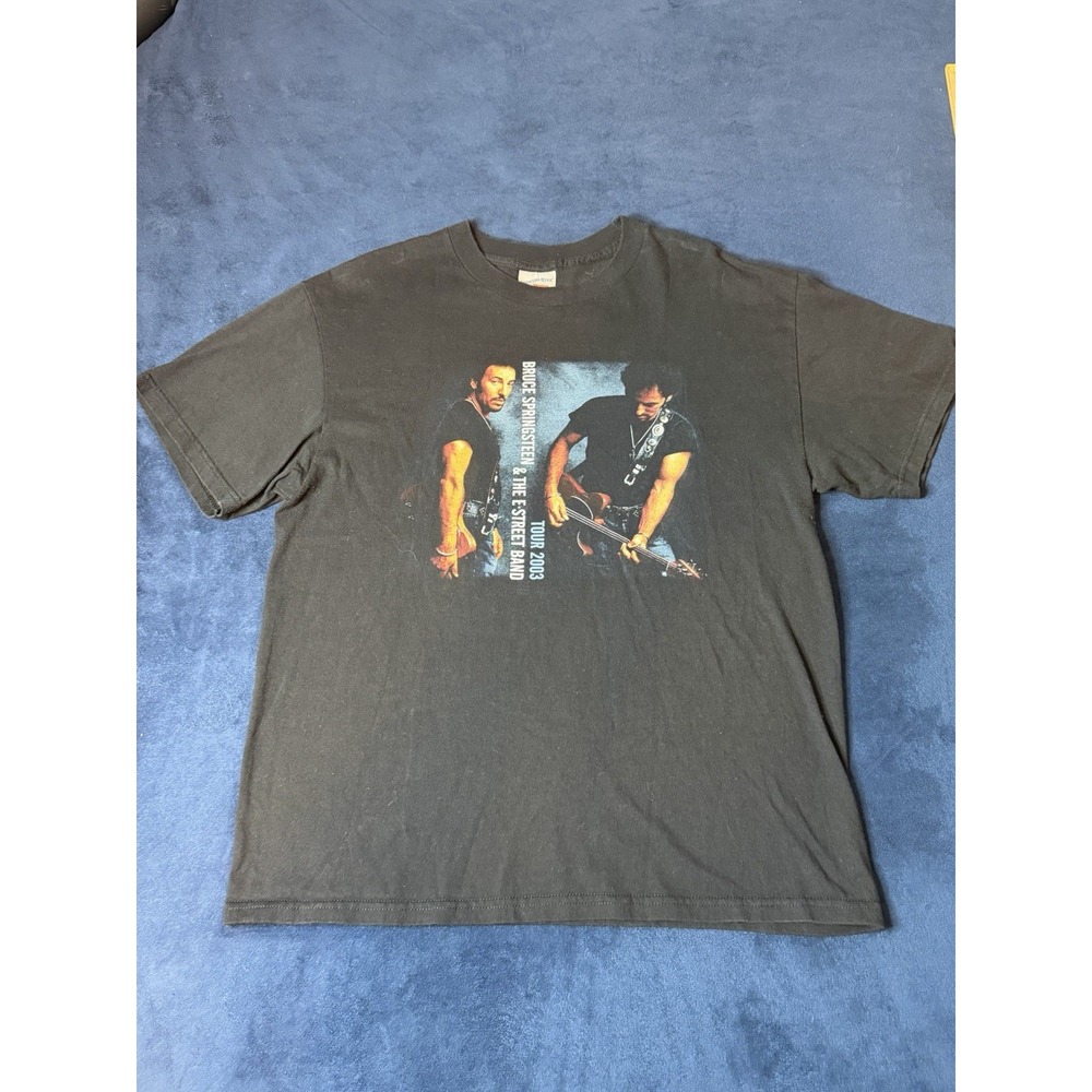 Vtg Bruce Springsteen E Street Band T-Shirt Multi City 2003 Tour Men’s L Black